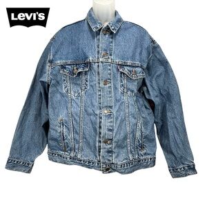 Levi's Men's XL Vintage 90s Blue Denim Trucker Jacket‎ 100% Cotton Made in USA